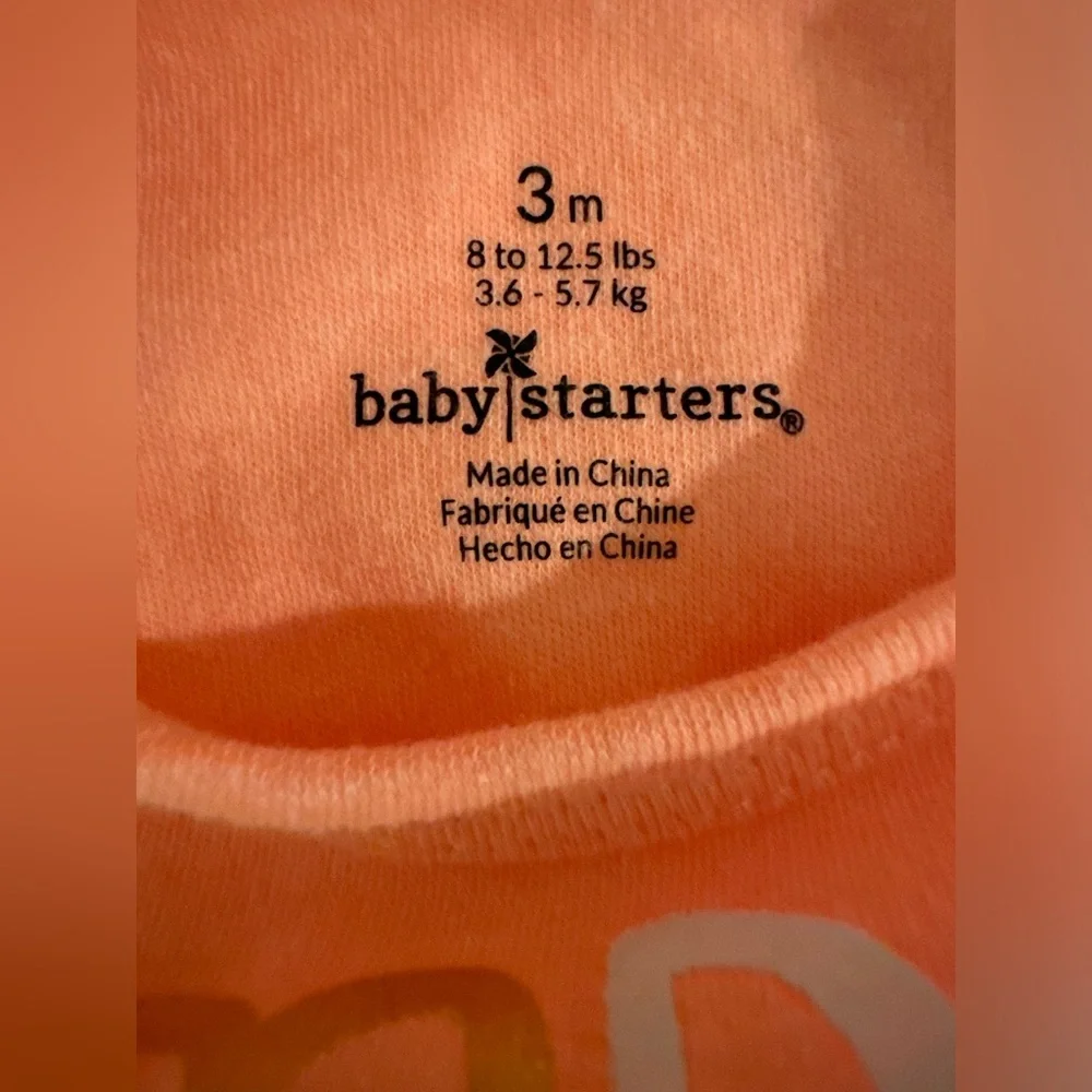 Baby Starters Coral Bodysuit “Sorry Daddy Now You Have 2 Bosses” - Size 3 Months